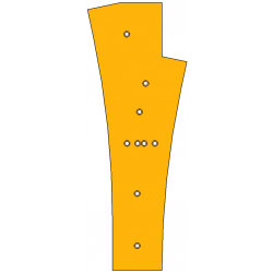 Gabarit de perçage - Aiguille triple asymétrique Peco Streamline code 75